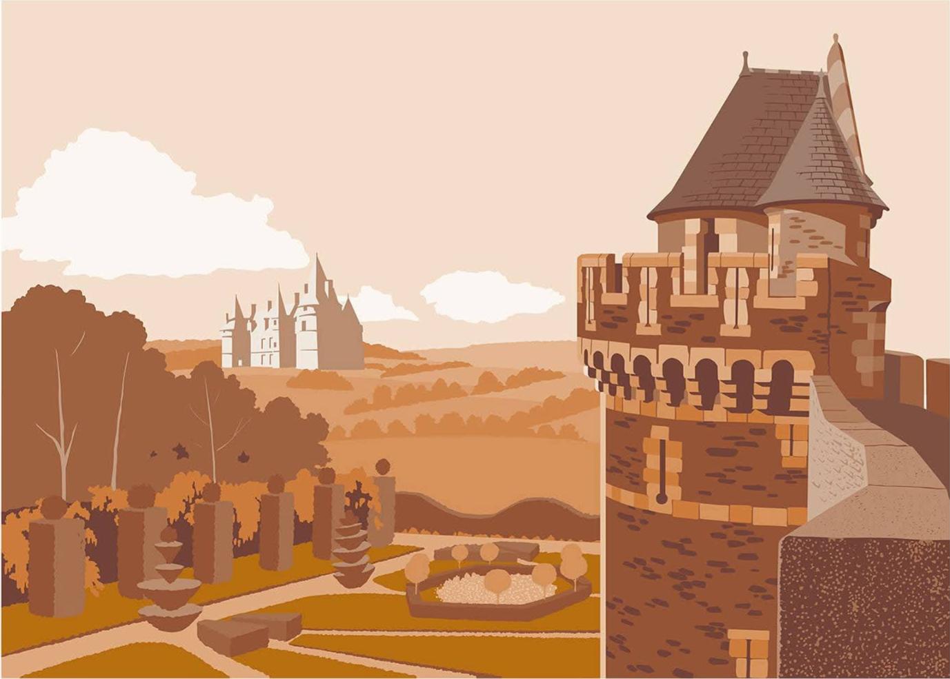 Photo du panneau : châteaux des Marches de Bretagne